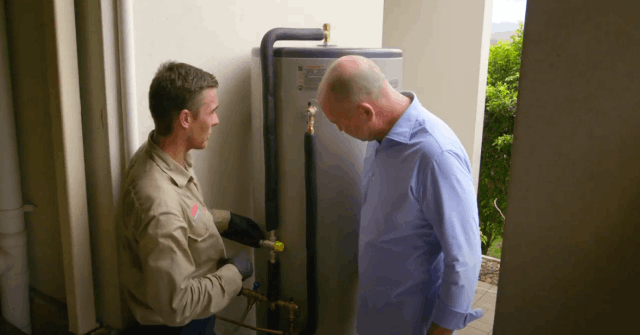 Tempering valve plumber and customer