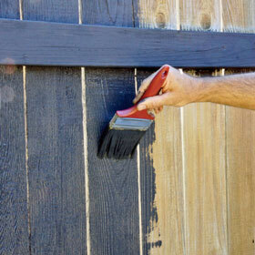 Painting a fence