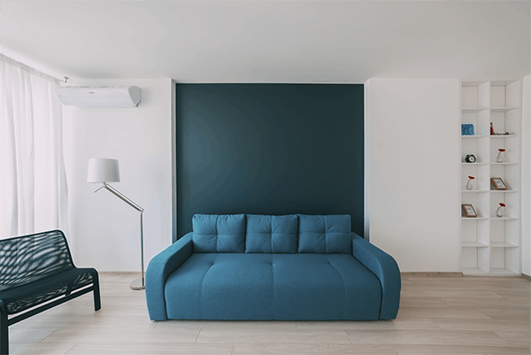 Painted feature wall in lounge room